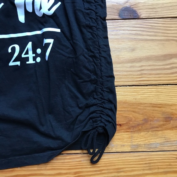 On Fire Black White Graphic Tee Side Lace, EUC, 1X - Picture 9 of 12